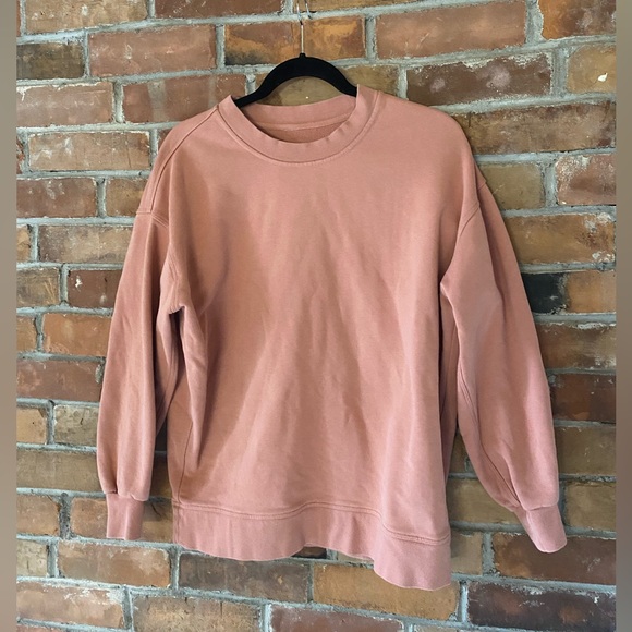 LULULEMON perfectly oversized crew pink pit to pit 24” - Picture 2 of 5